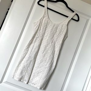 Hollister White Crochet Overlay Mini Dress